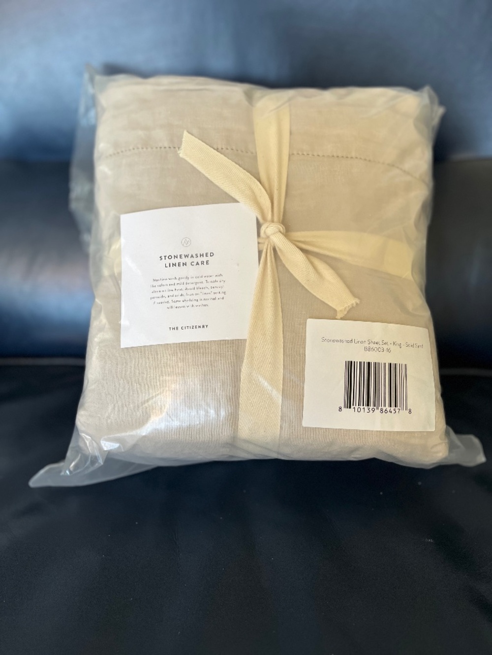 NEW, CITIZENRY, STONEWASHED, KING, LINEN SHEET SET